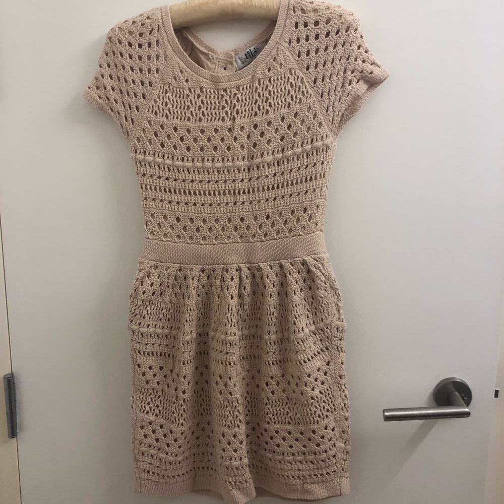 Tibi crochet dress in nude